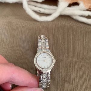 Bulova Silver & Crystal Petite Watch